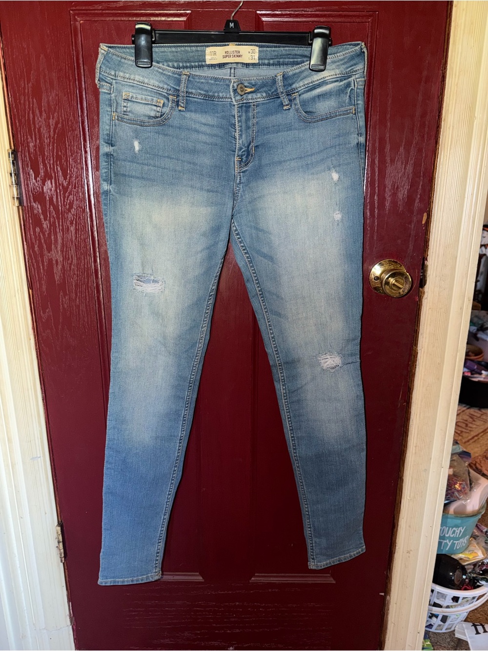 Hollister Light Wash Skinny Distressed Jeans